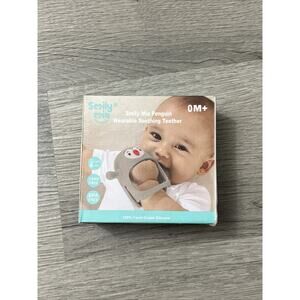 Smily Mia Gray Penguin Wearable Never Drop Soothing Infant Teether 0-6 Months